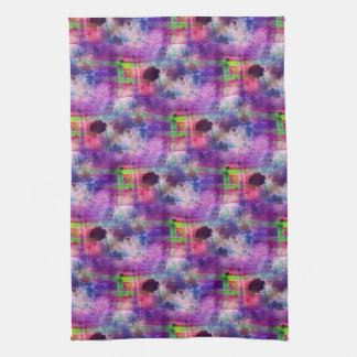 Design green, purple texture watercolor towel