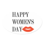 Design Happy Women's day Funny Oval Sticker