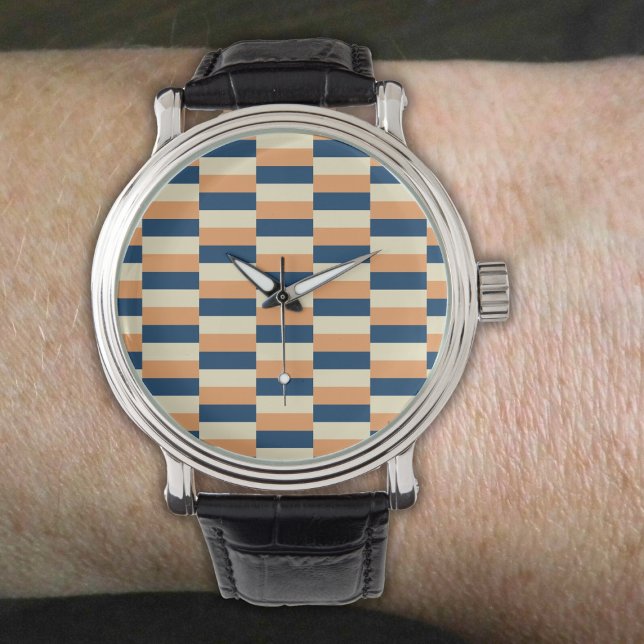 Design in three colors (blue, yellow, terracotta) watch (Creator Uploaded)