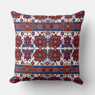 Design inspired by the Serbian Pirot carpet Throw Pillow
