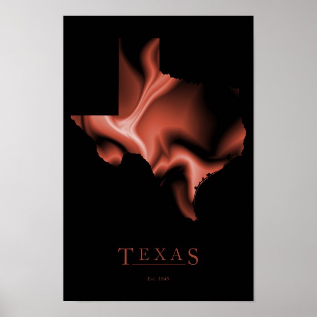 Design Map Poster of Texas (Front)