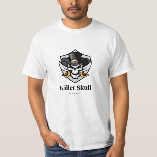 Design Music killer skull design T_Shirt