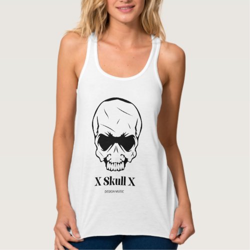 Design Music X Skull X design T_Shirt Tank Top