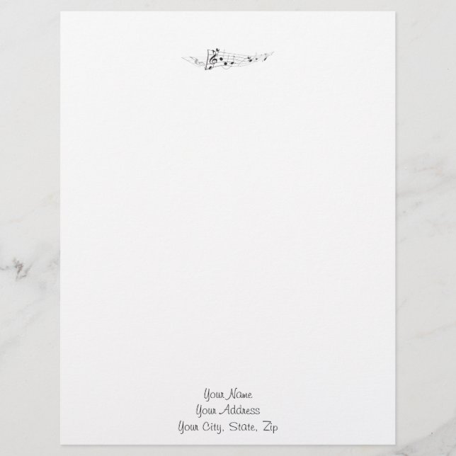 Design Of A Twisting Musical Score Letterhead (Front)