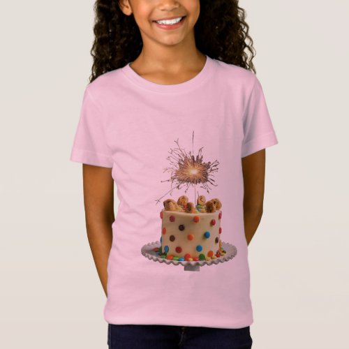Design of birthday bay girl cake T_Shirt