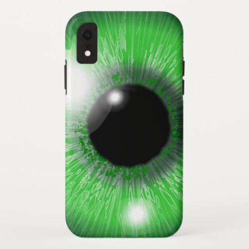 Design of green eyes iPhone XR case