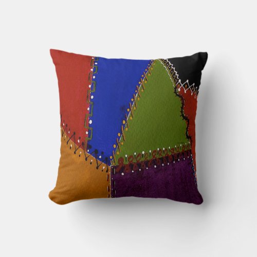 Design of Patchwork Quilt on  Throw Pillow