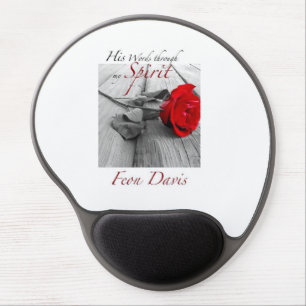 Design on a mouse pad HIS WORDS THROUGH MY SPIRIT