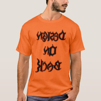 Design on back orange & black T-Shirt