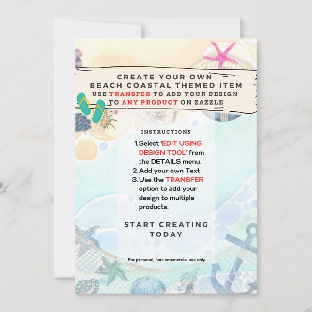 Design Own Beach Coastal Nautical Event Invitation (Front)