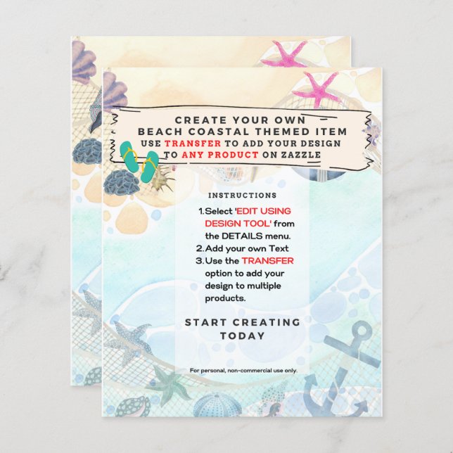 Design Own Beach Coastal Nautical Event Invitation (Front/Back)