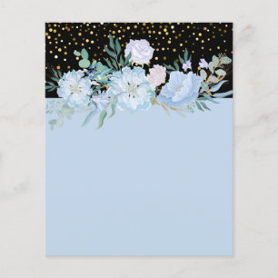 Design Own Blue Floral Business or Event Stationer Flyer