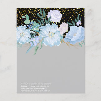 Design Own Blue Floral Event Business Stationery Flyer