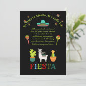 Design Own FIESTA Folk Art Wedding Bridal Shower Invitation (Standing Front)