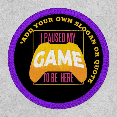 Design Own GAMER GAMING STREAMING MERCH Paused Patch