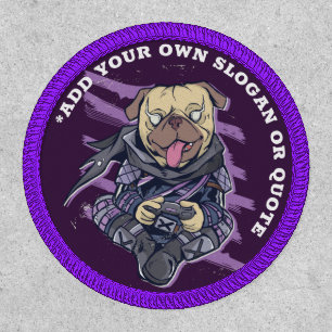 Design Own GAMER GAMING STREAMING MERCH PUG DOG Patch