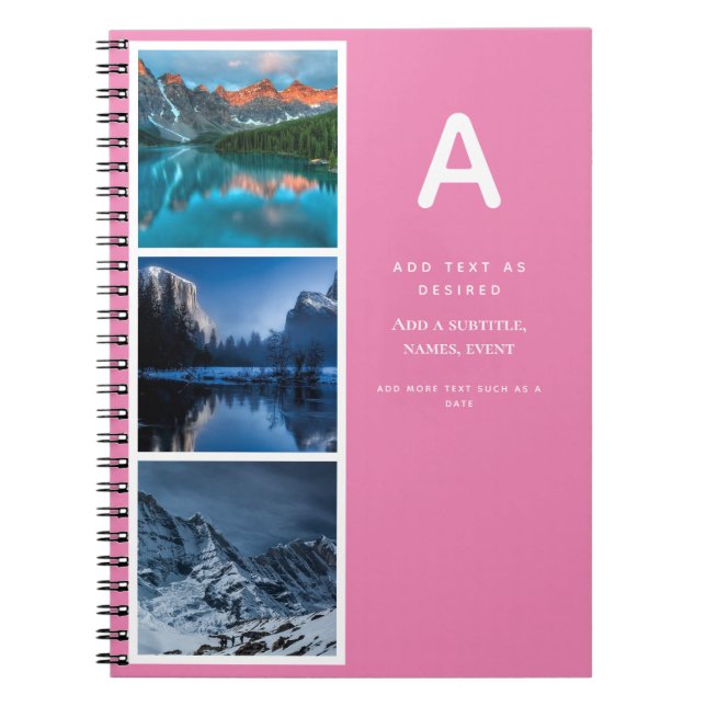 Design own Journal Gift With Photos Text Initial (Front)