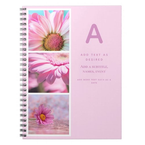 Design own Journal Gift With Photos Text Initial