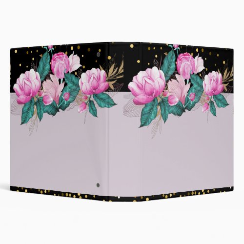 Design Own Pink Floral Event Business Stationery 3 Ring Binder