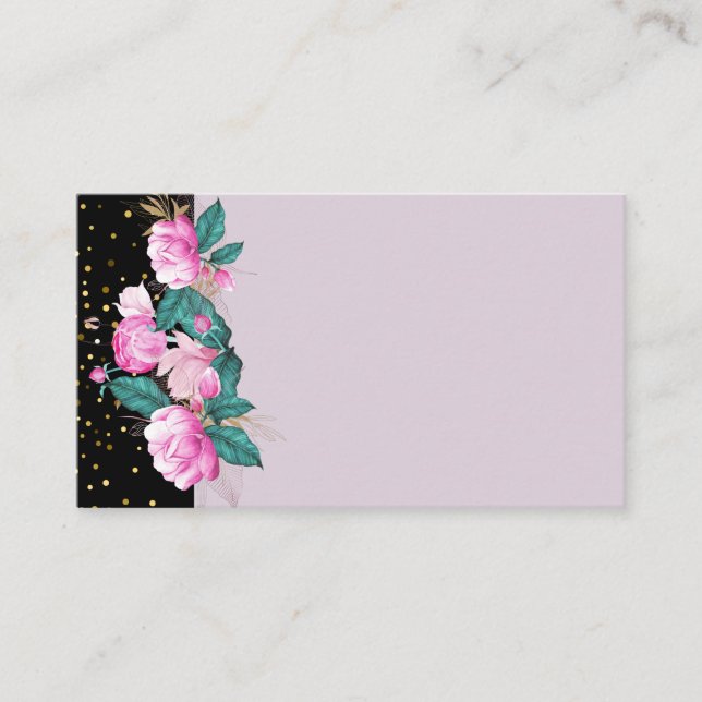 Design Own Pink Floral Event Business Stationery Business Card (Front)
