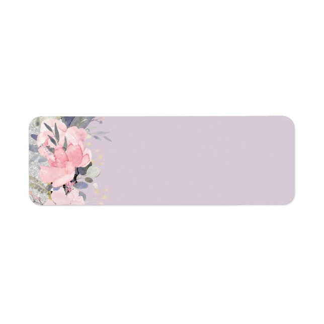 Design Own Pretty Girly Pink Floral Stationery Label (Front)