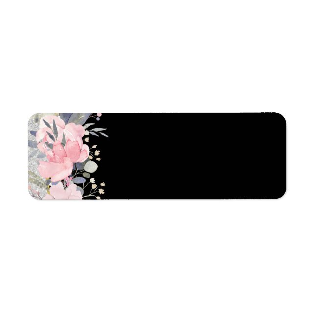Design Own Pretty Girly Pink Floral Stationery Label (Front)