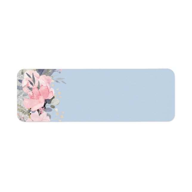 Design Own Pretty Girly Pink Floral Stationery Label (Front)