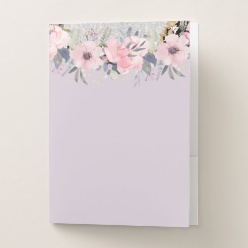Design Own Pretty Girly Pink Floral Stationery Pocket Folder