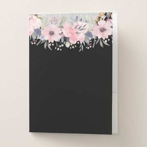 Design Own Pretty Girly Pink Floral Stationery Pocket Folder