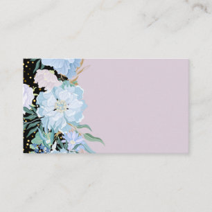 Design Own Trending Girly Stationery Blue Flowers Business Card