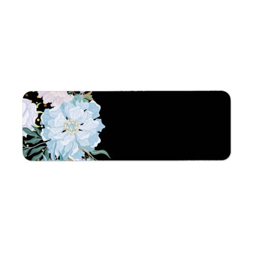 Design Own Trending Girly Stationery Blue Flowers Label