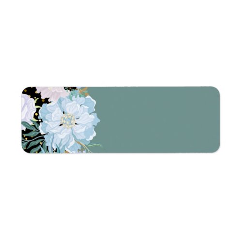 Design Own Trending Girly Stationery Blue Flowers Label