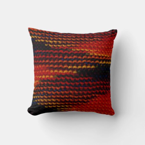 Design printed in black yellow orange red  throw pillow