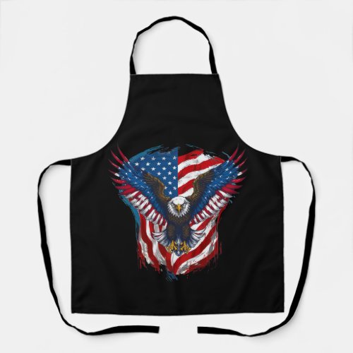 Design printed with eagle and American flag Apron