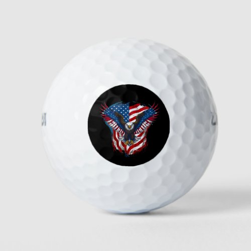 Design printed with eagle and American flag Golf Balls