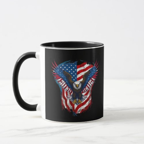 Design printed with eagle and American flag Mug