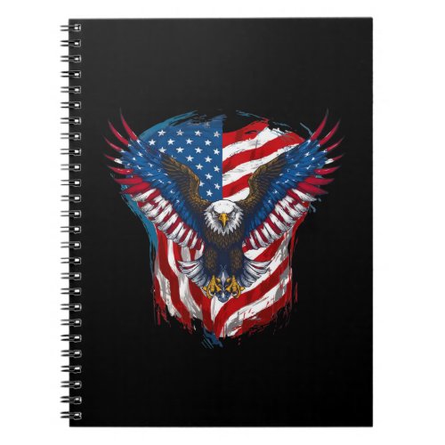 Design printed with eagle and American flag Notebook