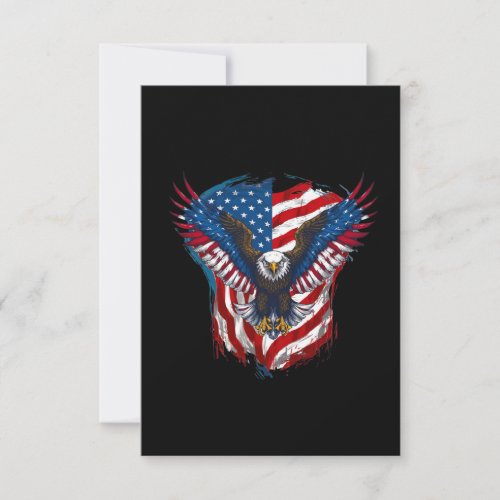 Design printed with eagle and American flag Thank You Card