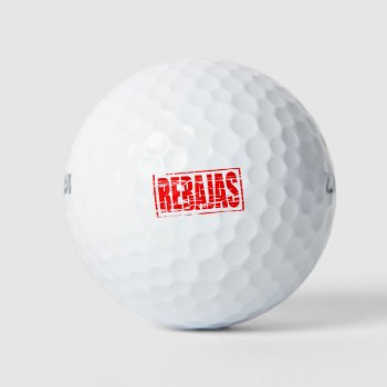 Design - Red Rubber Stamp Effect Golf Balls by Funkyworm at Zazzle