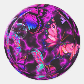 Design Reef Butterflying Classic Round Sticker