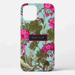 Design scarf with geraniums and wild flowers. Tren iPhone 12 Case