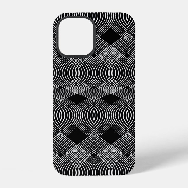Design seamless monochrome lines textured pattern. iphone case (Back)