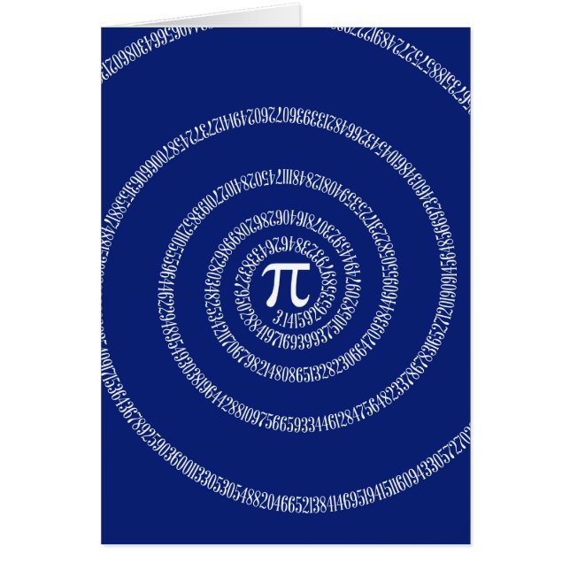 Design Spiral for Pi on Navy Blue Cards (Front)