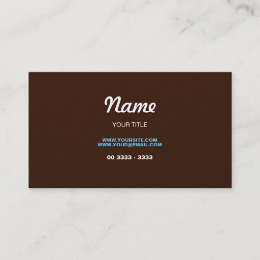 Customizable Design Stylish and Contemporary (Chocolate) Business Card Template