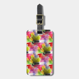 Design texture red, yellow watercolor luggage tag