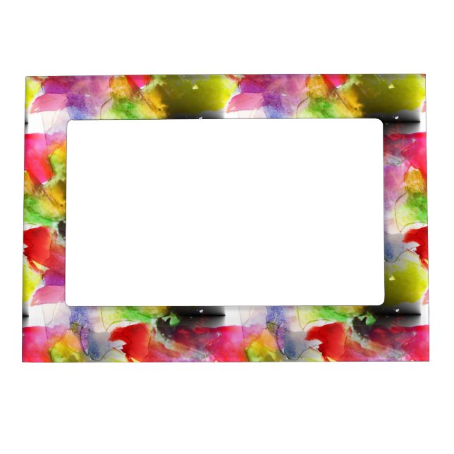 Design texture red, yellow watercolor magnetic frame (Front)