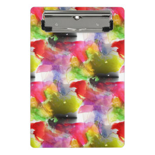 Design texture red, yellow watercolor mini clipboard
