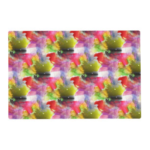 Design texture red, yellow watercolor placemat