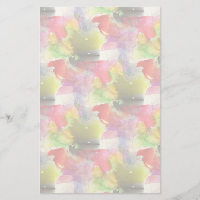 Design texture red, yellow watercolor stationery (Front)