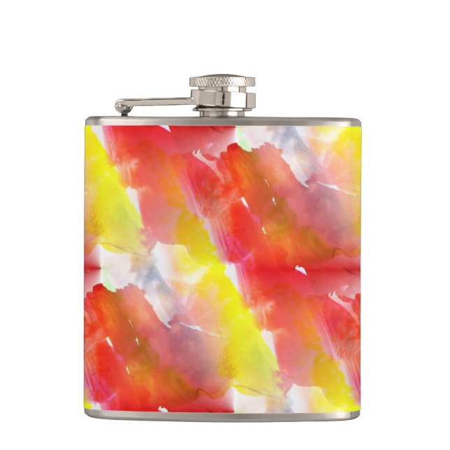Design texture watercolor background hip flask (Front)